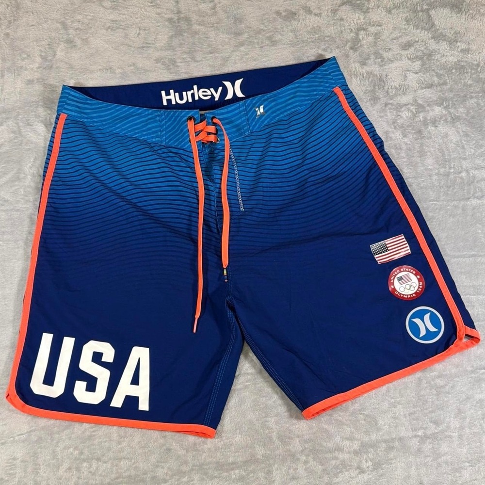 Y2K Hurley Phantom USA Olympic Surf Boardshorts | Blue | Size 36